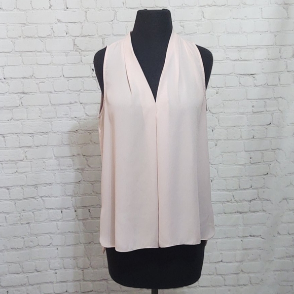 New York & Company Tops - Vince Camuto V-Neck Truffle Pink Blouse